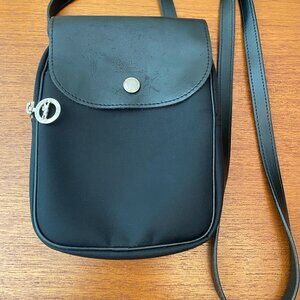 Longchamp Cellphone/ Pouch Crossbody in Black with Adjustable Strap